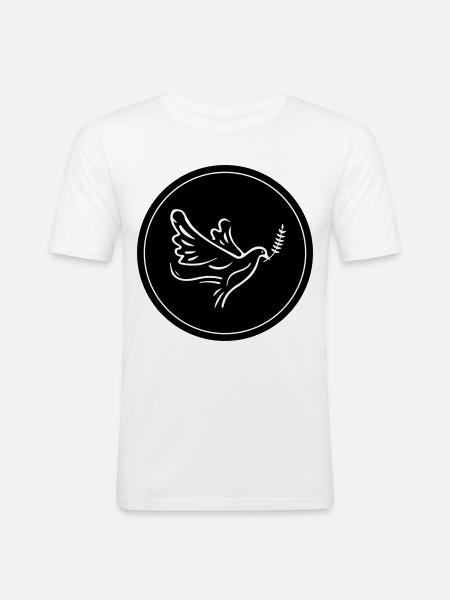 Pigeon Circle - Men's Slim Fit T-Shirt - white