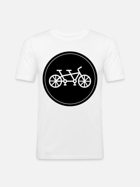 Tandem vélo - T-shirt près du corps Homme - blanc
