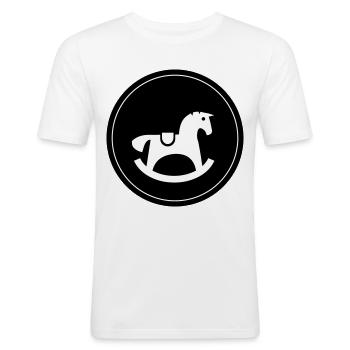 Cheval à bascule Jouet Bébé - T-shirt près du corps Homme - blanc - Devant - Nik (191cm)