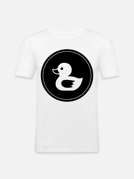 Duck Icon - Men's Slim Fit T-Shirt - white