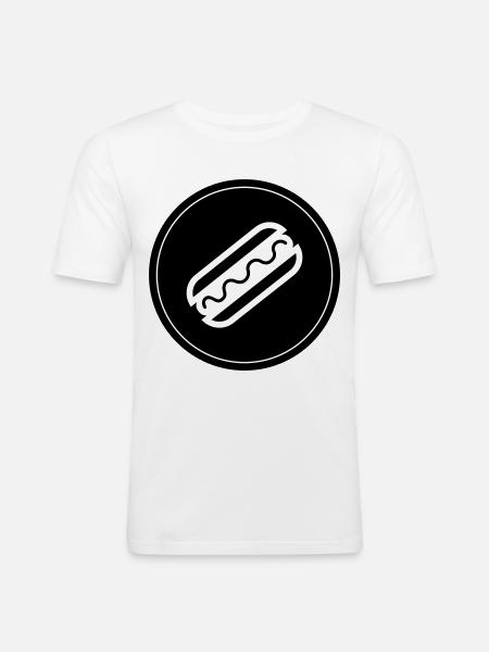 Hotdog Foodie Symbol - Herre Slim Fit T-Shirt - hvid