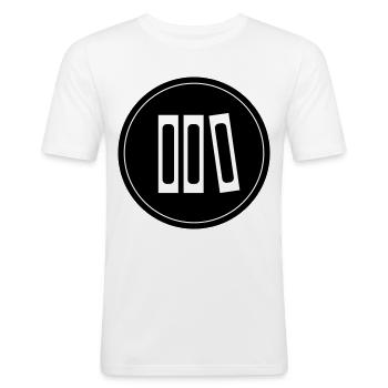 Lire des livres - T-shirt près du corps Homme - blanc - Devant - Nik (191cm)