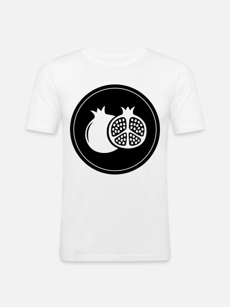 Pomegranate icon - Men's Slim Fit T-Shirt - white