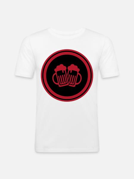 Bierglas Symbol - Männer Slim Fit T-Shirt - Weiß