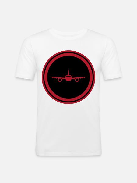 Airplane Symbol - Men's Slim Fit T-Shirt - white