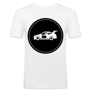 Car Racing Driver Circle - Men's Slim Fit T-Shirt - white - Front - Nik (191cm)