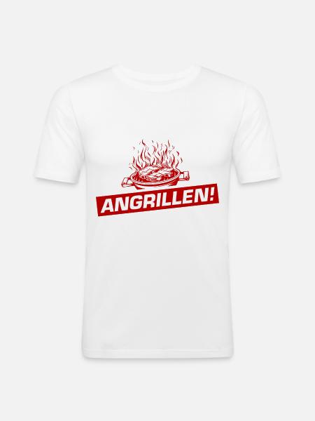 Grilling Barbecue Barbecue - Men's Slim Fit T-Shirt - white