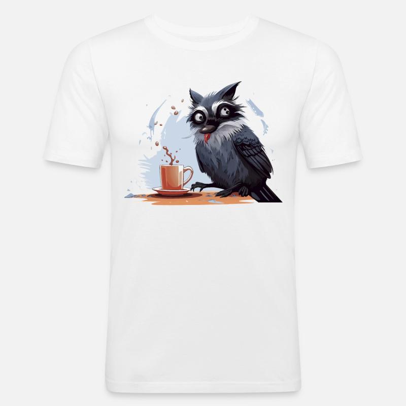 Der Koffein-Eindringling - Männer Slim Fit T-Shirt - Weiß