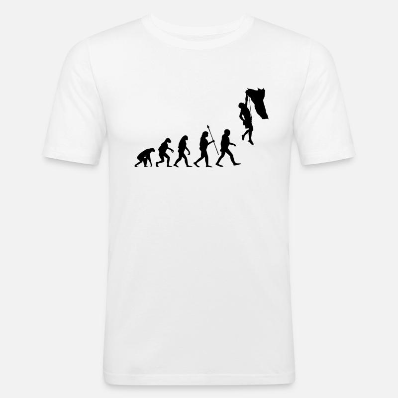 Evolution Klettern Bouldern Climbing Bergsteigen - Männer Slim Fit T-Shirt - Weiß