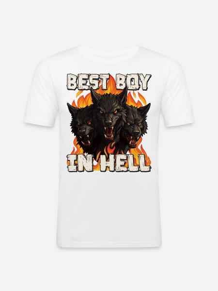 Dog Greek mythology Cerberus Hellhound - Men's Slim Fit T-Shirt - white