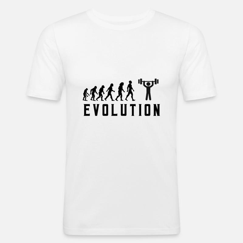 Evolution Bodybuliding Évolution de - T-shirt près du corps Homme - blanc