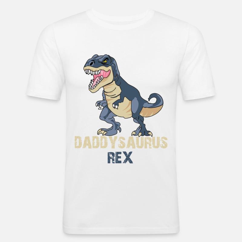 Daddysaurus Rex - Männer Slim Fit T-Shirt - Weiß
