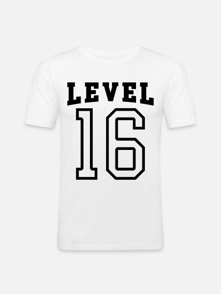 Level 16 Birthday - Men's Slim Fit T-Shirt - white