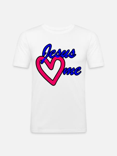 Jesus elsker mig Jesus elsker mig - Herre Slim Fit T-Shirt - hvid