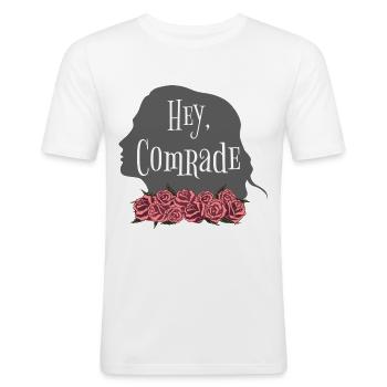 Rose Hathaway Quote "Hey, Comrade" Vampire Academy - Men's Slim Fit T-Shirt - white - Front - Nik (191cm)