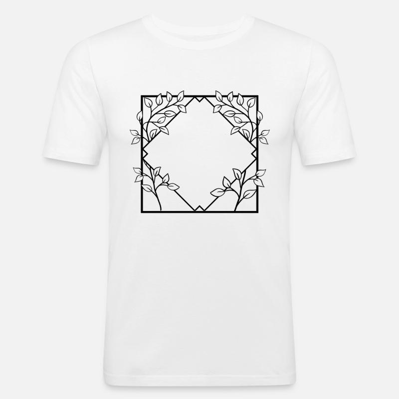 Frame with branches Square frame - Men's Slim Fit T-Shirt - white