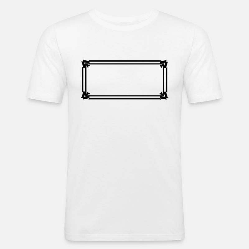 Rectangular frame with ornaments - Men's Slim Fit T-Shirt - white