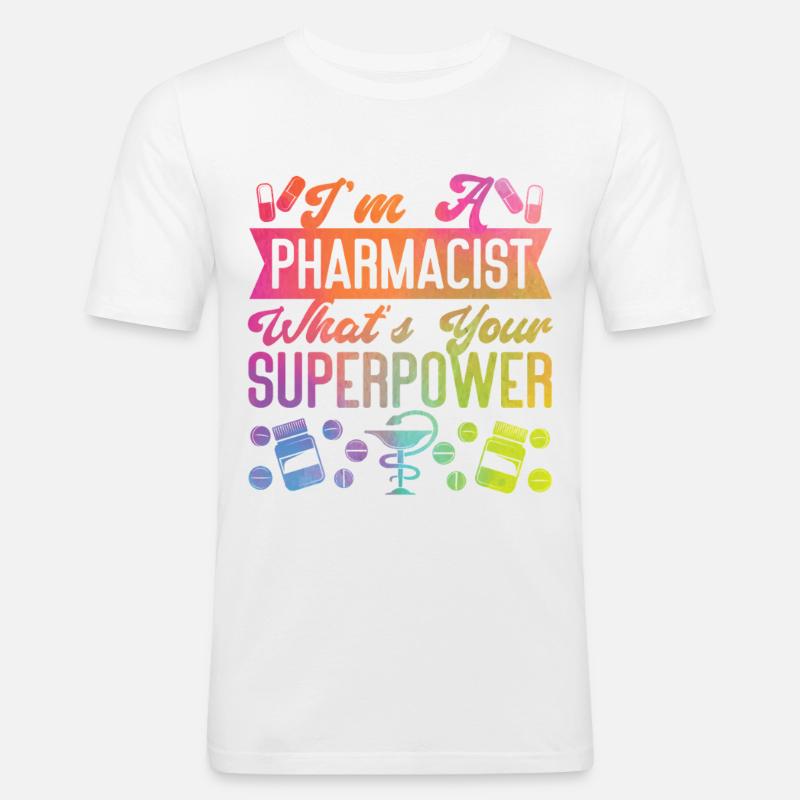 Pharmacy Tech Technician - Männer Slim Fit T-Shirt - Weiß