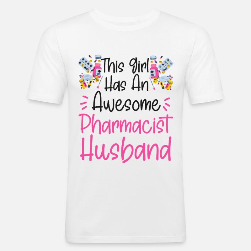 Pharmacy Tech Technician - Men's Slim Fit T-Shirt - white
