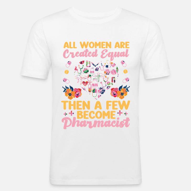 Pharmacy Tech Technician - Men's Slim Fit T-Shirt - white