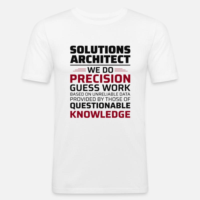 Solution Architect Architecture Funny Humour - Männer Slim Fit T-Shirt - Weiß