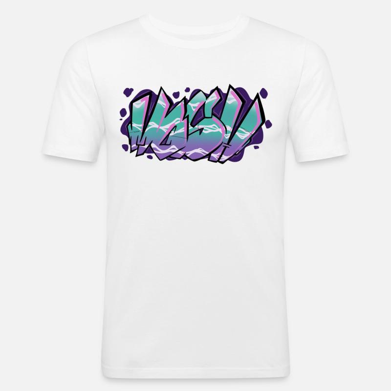 Mosh Graff - Männer Slim Fit T-Shirt - Weiß