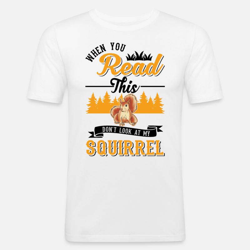 Eichhörnchen Geschenk Grauhörnchen Squirrel - Männer Slim Fit T-Shirt - Weiß