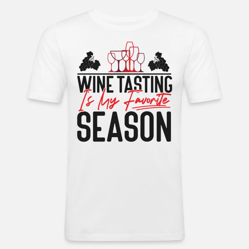 Sommelier Wine Drinking Tasting - Männer Slim Fit T-Shirt - Weiß