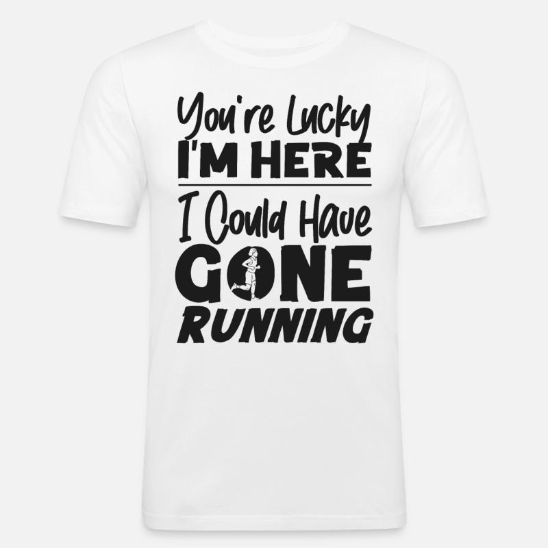 Running Runner Half Marathon - Männer Slim Fit T-Shirt - Weiß