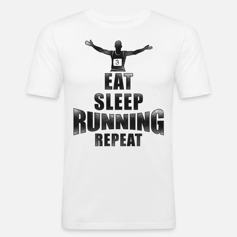 Running Runner Half Marathon - Männer Slim Fit T-Shirt - Weiß