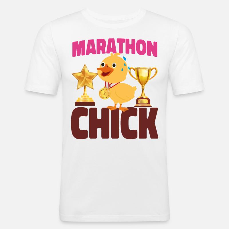Running Runner Half Marathon - Männer Slim Fit T-Shirt - Weiß