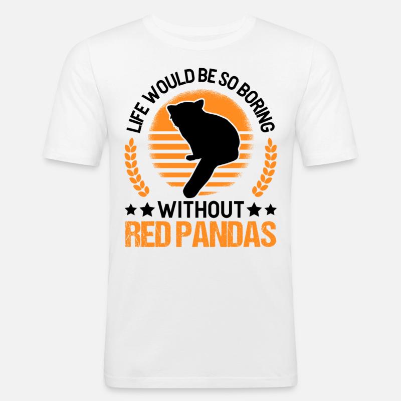 Roter Panda Geschenk Red Panda - Männer Slim Fit T-Shirt - Weiß