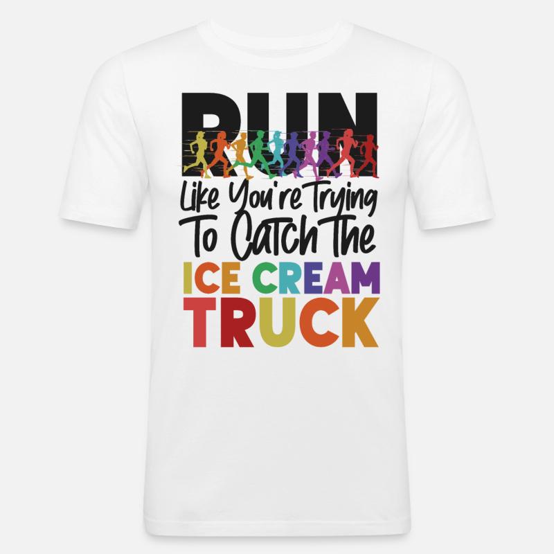 Running Runner Half Marathon - Männer Slim Fit T-Shirt - Weiß