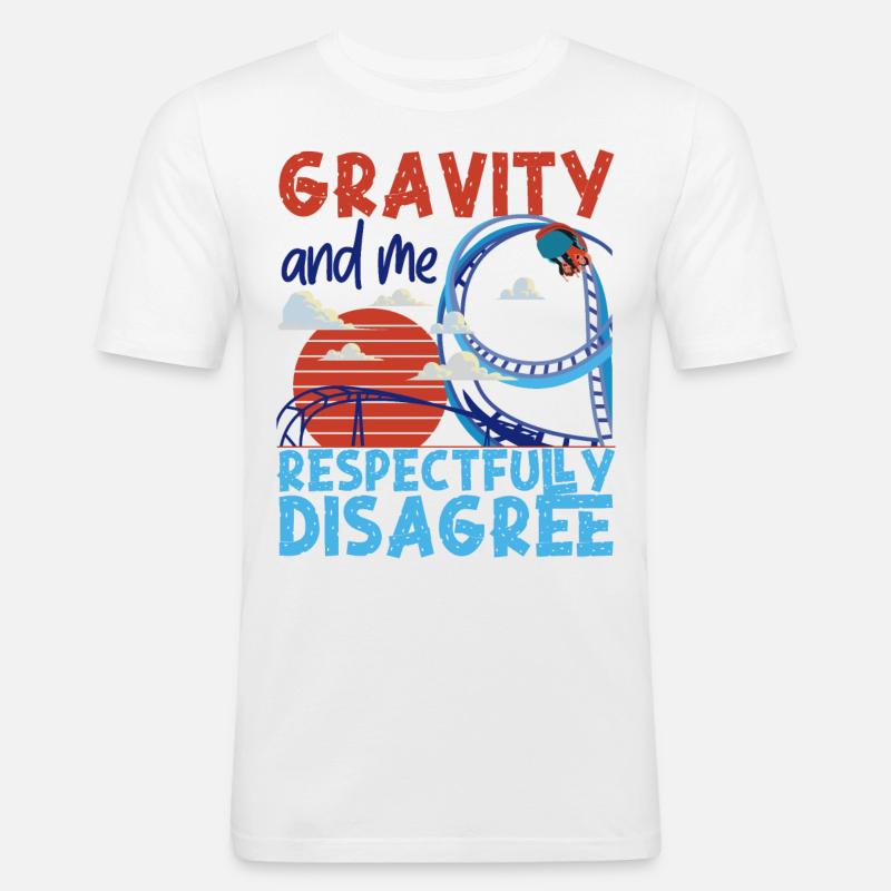 Roller Coaster Gravity And Me - Männer Slim Fit T-Shirt - Weiß