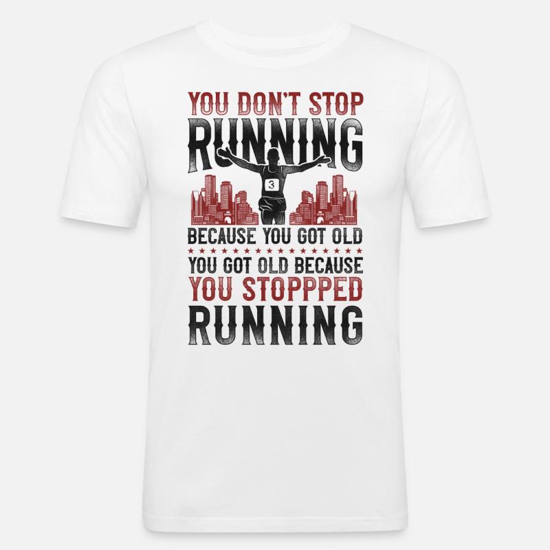 Running Runner Half Marathon - Männer Slim Fit T-Shirt - Weiß