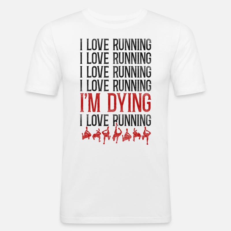 Running Runner Half Marathon - Männer Slim Fit T-Shirt - Weiß