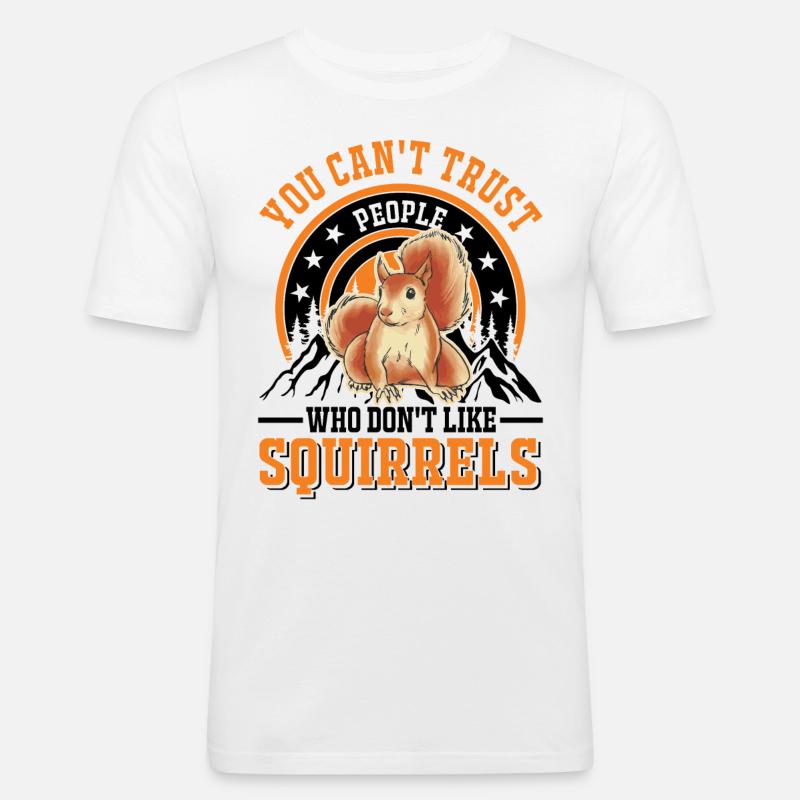 Eichhörnchen Geschenk Grauhörnchen Squirrel - Männer Slim Fit T-Shirt - Weiß