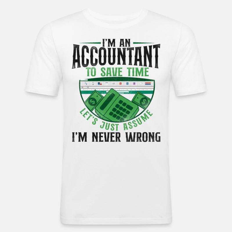 Comptable Comptable Comptable Comptabilité - T-shirt près du corps Homme - blanc