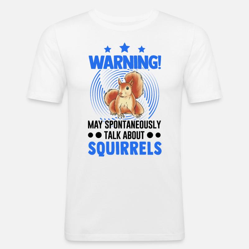 Warnung Eichhörnchen Grauhörnchen - Männer Slim Fit T-Shirt - Weiß