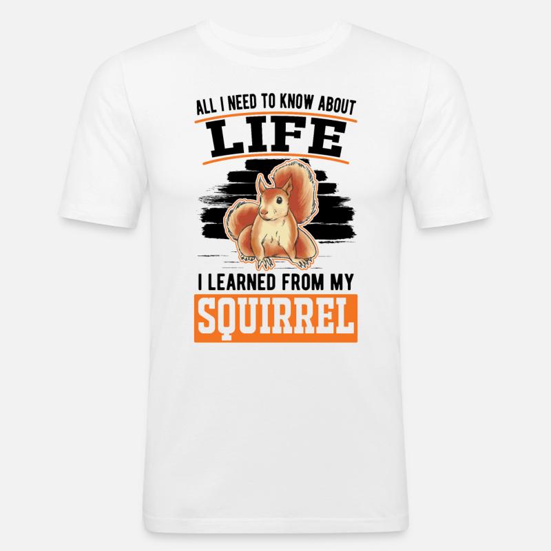 Eichhörnchen Geschenk Grauhörnchen Squirrel - Männer Slim Fit T-Shirt - Weiß