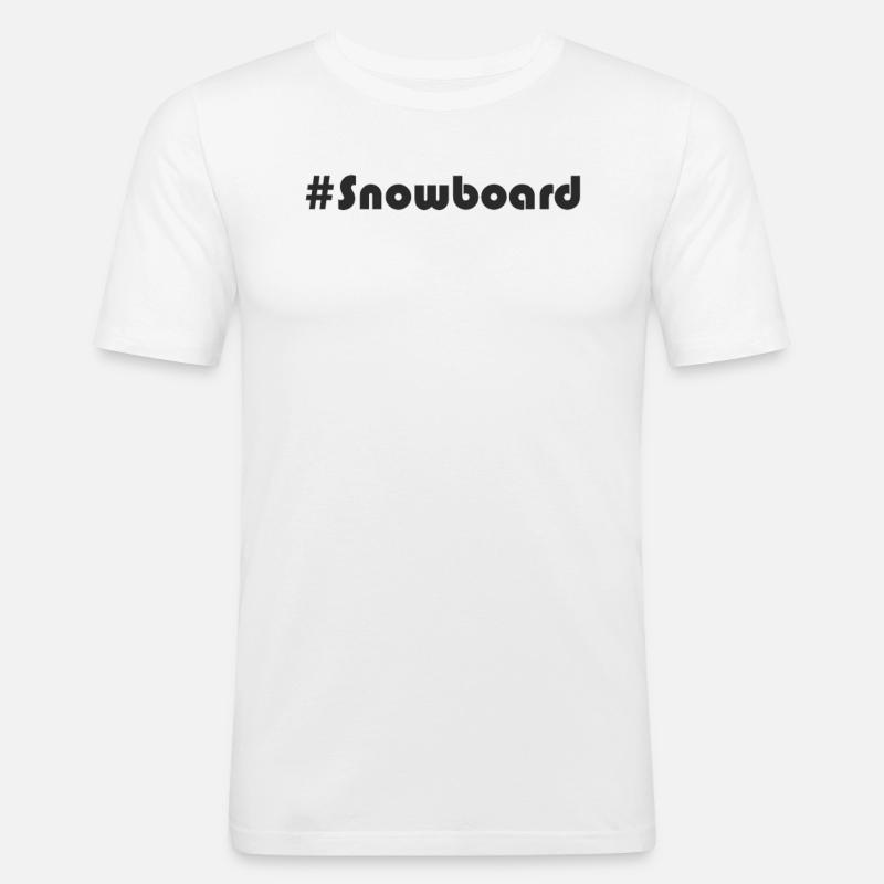 Snowboard - #Snowboard - Männer Slim Fit T-Shirt - Weiß