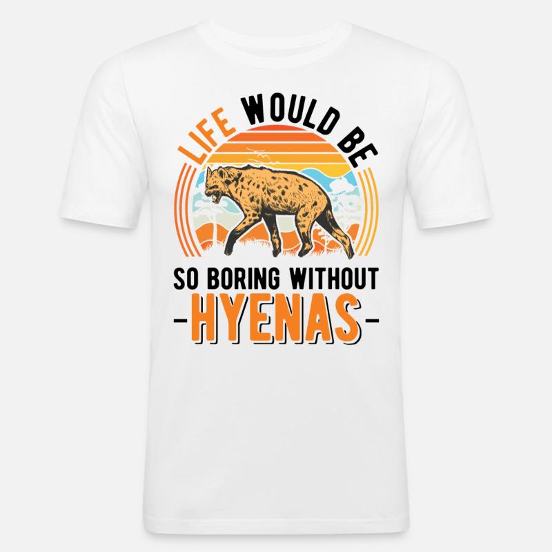 Hyäne Geschenk Erdwolf Hyena - Männer Slim Fit T-Shirt - Weiß