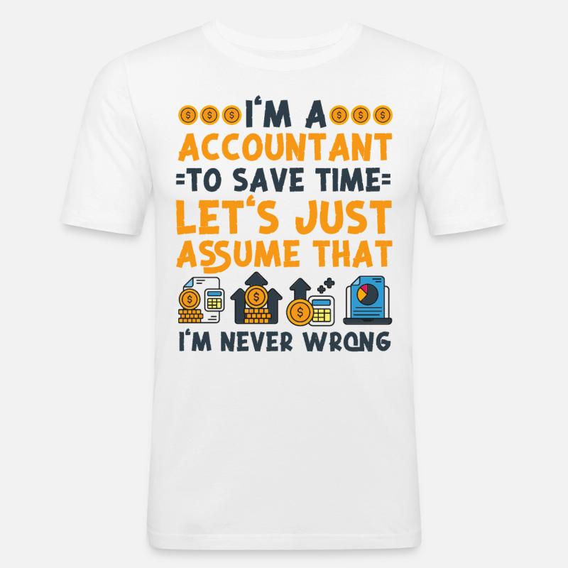 Comptable Comptable Comptable - T-shirt près du corps Homme - blanc