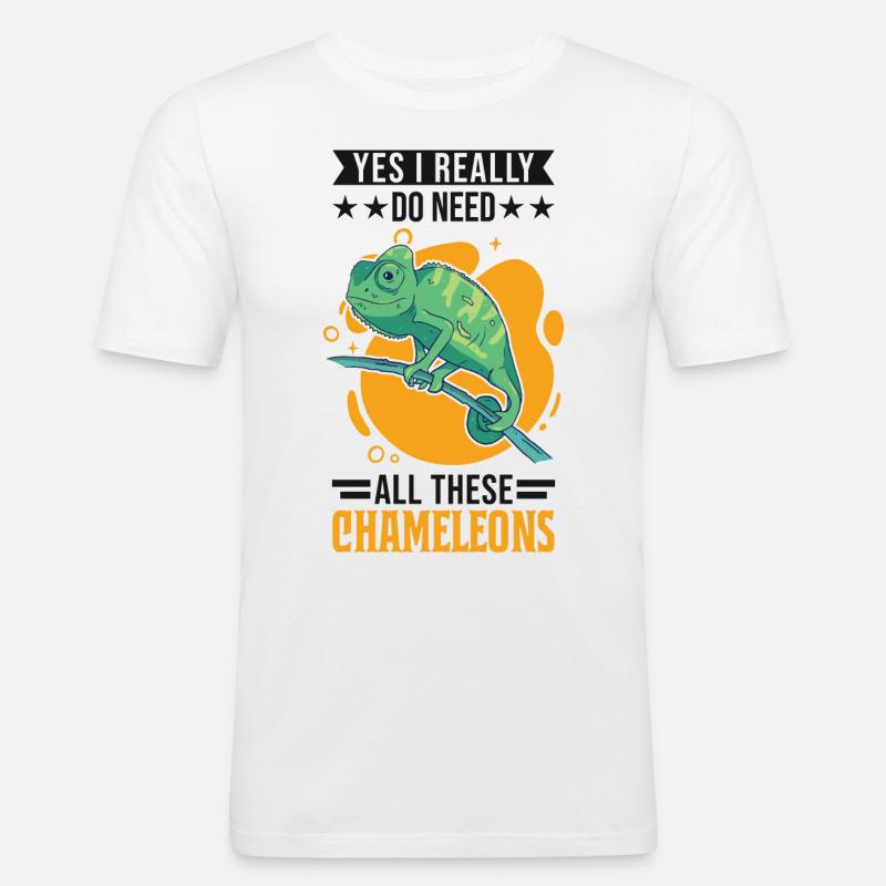 Chamäleon Geschenk Chameleon - Männer Slim Fit T-Shirt - Weiß
