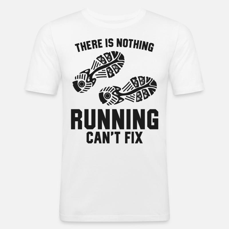Running Runner Half Marathon - Männer Slim Fit T-Shirt - Weiß