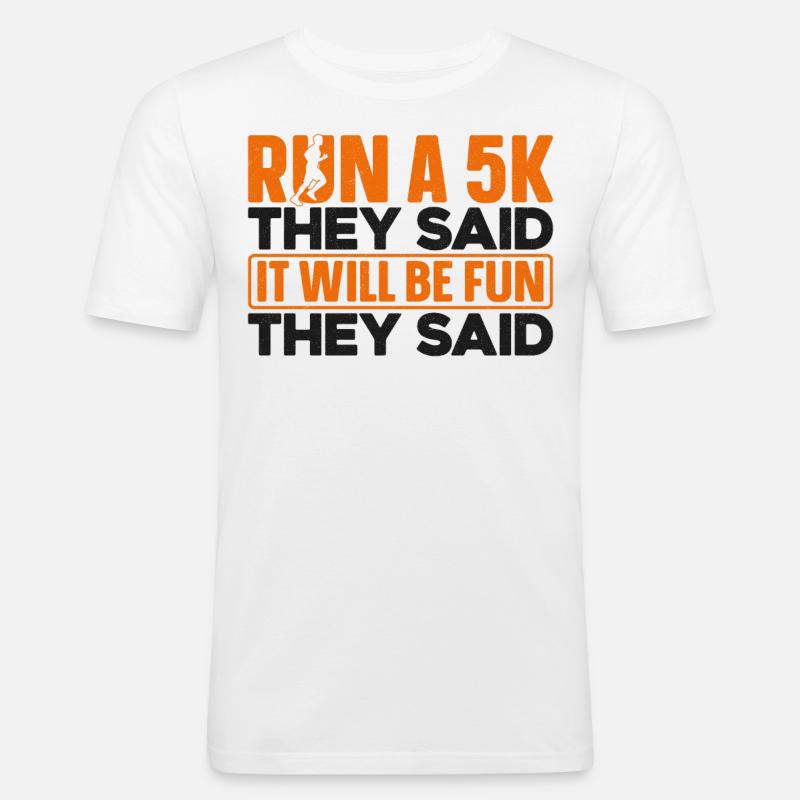 Running Runner Half Marathon - Männer Slim Fit T-Shirt - Weiß