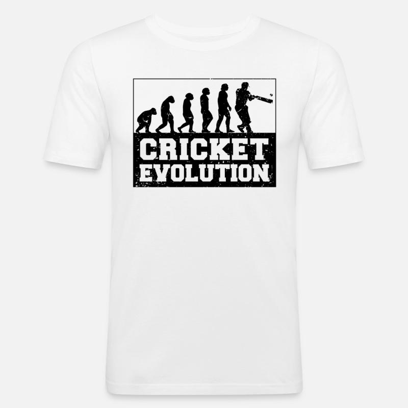 Kricketspieler Cricket-game Evolution - Männer Slim Fit T-Shirt - Weiß