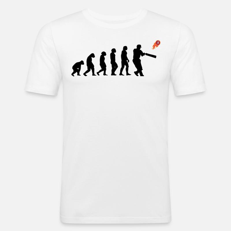 Kricketspieler Cricket-game Evolution - Männer Slim Fit T-Shirt - Weiß
