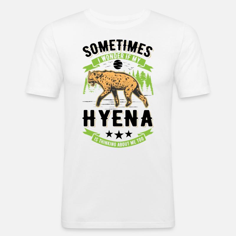 Hyäne Geschenk Erdwolf Hyena - Männer Slim Fit T-Shirt - Weiß
