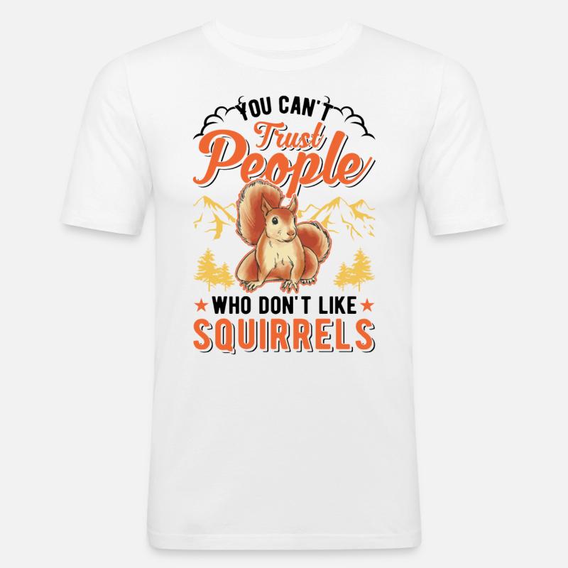 Eichhörnchen Geschenk Grauhörnchen Squirrel - Männer Slim Fit T-Shirt - Weiß